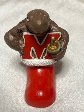 VTG University Of Maryland Mascot Collegiate Christmas Figurine in Red Boot 3"